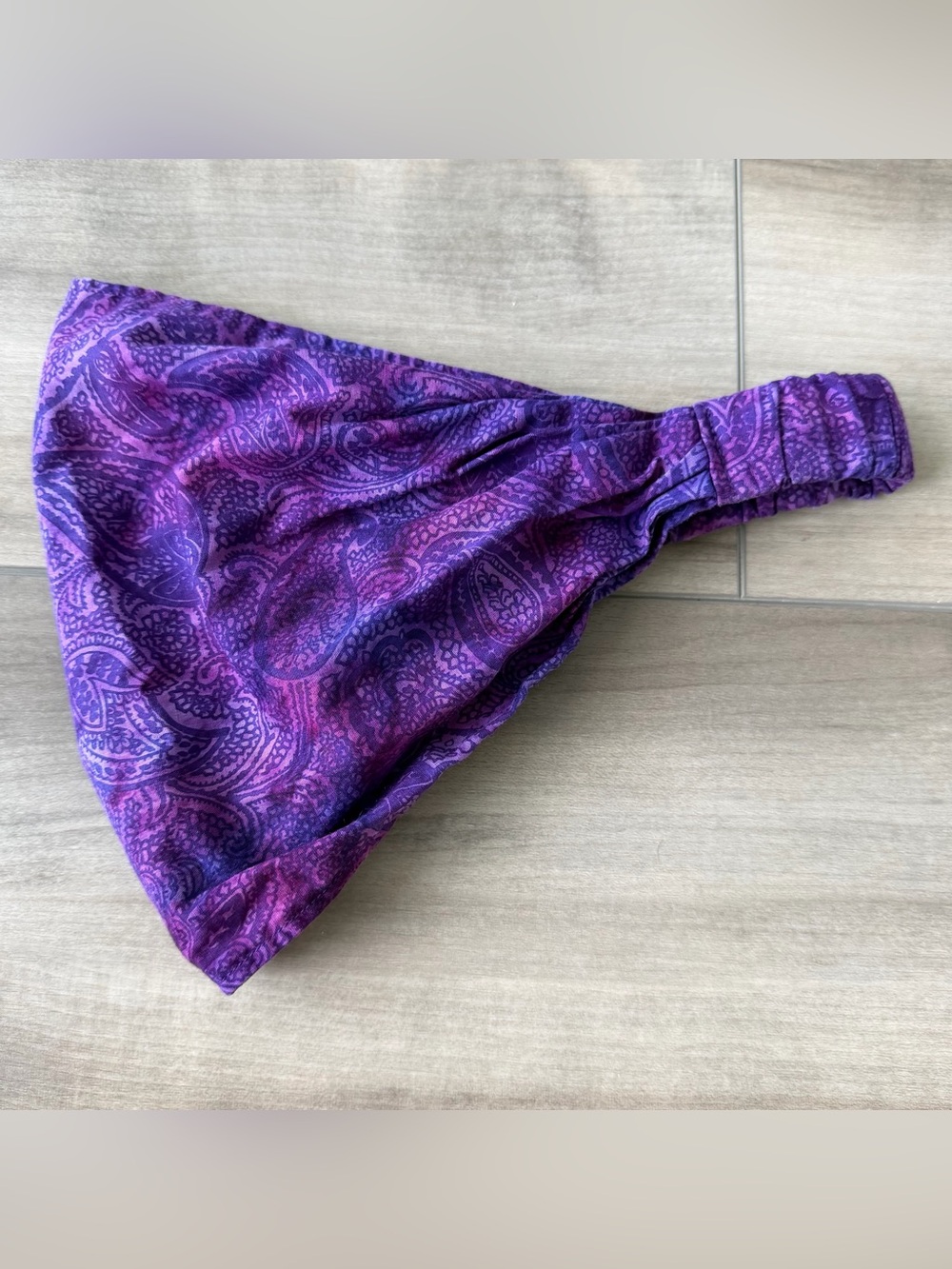 Purple Paisley Stretch Headband for Women